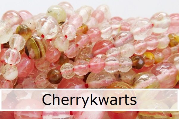 Cherrykwarts kralen rond en facet en rondellen