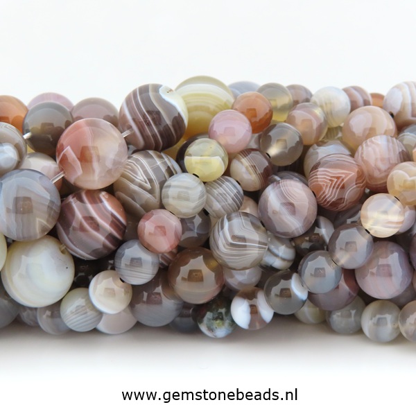 Grijze Botswana Agaat kralen rond 10 mm
