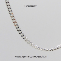 Zilveren collier gourmette 45 cm 1.4 mm breed