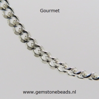 Zilveren collier gourmette 45 cm 1.4 mm breed