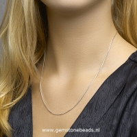 Zilveren collier 8 zijdig 45 cm 1 mm breed