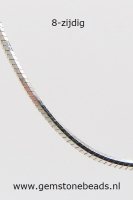 Zilveren collier 8 zijdig 45 cm 1 mm breed