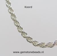 Zilveren collier koord 45 cm 3 mm breed