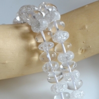 Bergkristal kralen helder en gecrackeleerd rondel vorm ca 13 x 8 mm