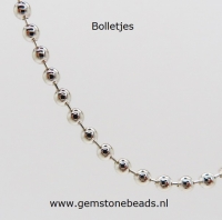 Bolletjes collier zilver 925 70 cm en 2 mm breed