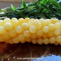 Gele Calsiet kralen rond van 4 mm