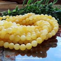 Gele Calsiet kralen rond van 4 mm