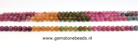 Multi colour Toermalijn kralen rond van ca. 4 mm