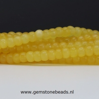 Gele Calsiet kralen rondel van 3 x 4 mm