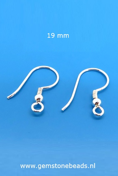 oorbelhaken 925 met bal-spiraal 19 mm