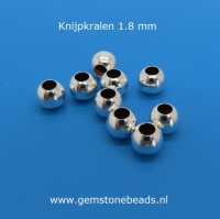 Zilveren ronde knijpkralen van 1.8 mm 50 stuks