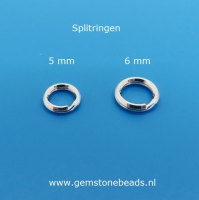 Gedraaide ring van zilver 925 van 6 mm per stuk