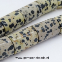 Dalmatier Jaspis kralen cilinder 14 x 20 mm