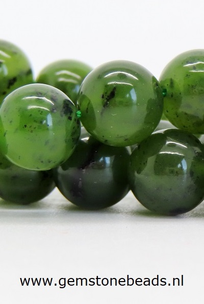 Donker groene Jade Nefriet kralen rond 12 mm