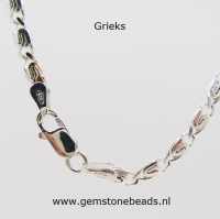 Zilveren collier grieks 45 cm 3 mm breed