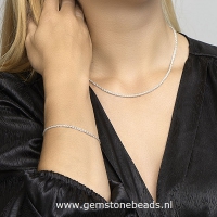 Zilveren collier vossenstaart 45 cm 2 mm breed