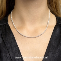 Zilveren collier vossenstaart 45 cm 2 mm breed