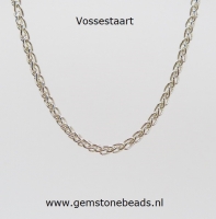 Zilveren collier vossenstaart 45 cm 2 mm breed