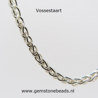 Zilveren collier vossenstaart 45 cm 2 mm breed