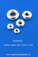 Zilveren 925 holle ring van 7 mm