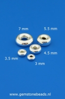 Zilveren 925 holle ring van 7 mm