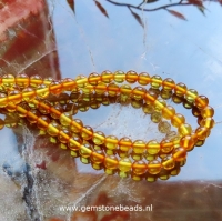 Barnsteen kralen 4 mm rond multi colour 42 cm