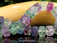 Fluoriet kralen gegraveerd 9 x 12 mm