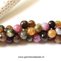 Multi colour Toermalijn kralen van 6 mm