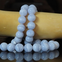 Chalcedoon (blue lace) kralen rond 10 mm