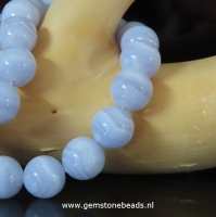 Chalcedoon (blue lace) kralen rond 10 mm