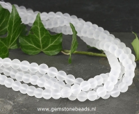 Bergkristal kralen MAT rond van 8 mm (45cm)