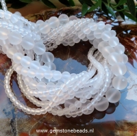 Bergkristal kralen MAT rond van 10 mm (45 cm)