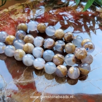 Chalcedoon kralen met moedergesteente rond 10 mm