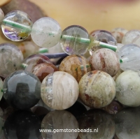Fantoomkwarts kralen meerkleurig rond 8.5 mm