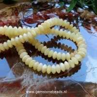 Gele Calsiet kralen rondel van 8 mm