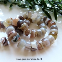 Grijze Botswana Agaat kralen rondel 9-11 mm