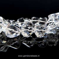 Heldere Bergkristal kralen facet geslepen van ca. 10 x 13 mm