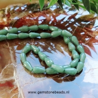 Groene Aventurijn kralen facet druppel 6 x 11 mm