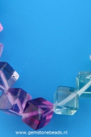 Fluoriet kralen kubus diagonaal van 6 x 6 mm (A kwaliteit)