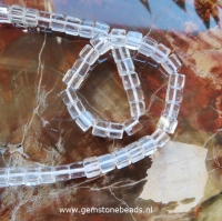 Heldere Bergkristal kralen kubus van 6 x 6 mm