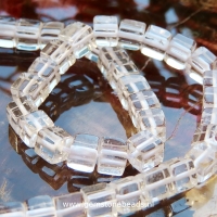 Heldere Bergkristal kralen kubus van 6 x 6 mm