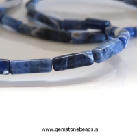 Sodaliet kralen cilinder van 4 x 13 mm