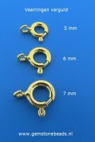 Verguld slotje model veerring 6 mm