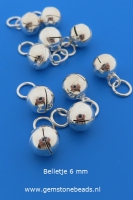Belletje zilver925 met oog 6 mm