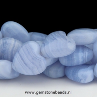 Chalcedoon (blue lace) kralen hart 12 mm