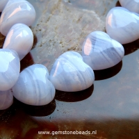 Chalcedoon (blue lace) kralen hart 12 mm