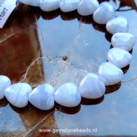 Chalcedoon (blue lace) kralen hart 12 mm