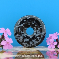 Sneeuwvlok-Obsidiaan donut 40 mm