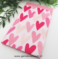 Cadeauzakjes roze hartjes van 12 x 19 cm