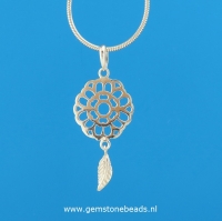 Dromenvanger hanger met 1 veer zilver925